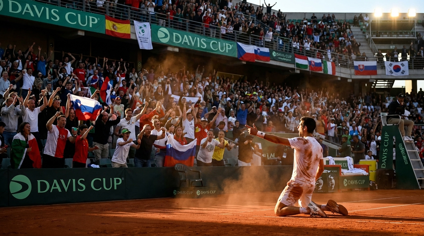 デビスカップ試合後のセレモニー