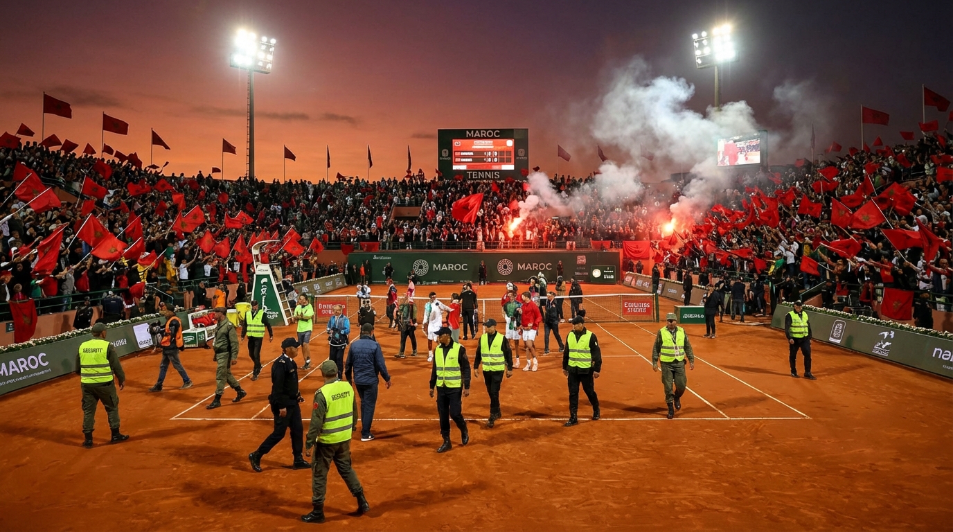 デビスカップ会場の混乱